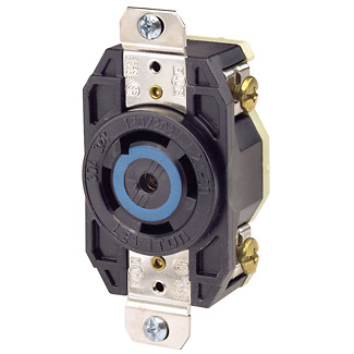 30 Amp, 120/208 Volt, Flush Mount Locking Receptacle, Industrial Grade