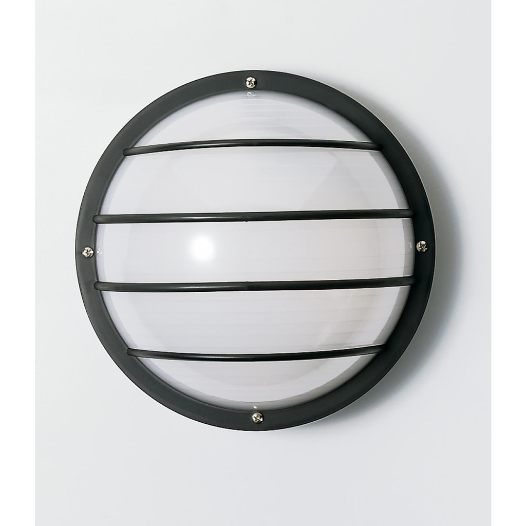 1 Light - 10" Round Cage Polysynthetic Body and Lens - Black Finish