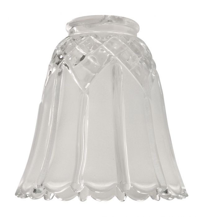 2 1/4" Glass- Acid-Etched Frosted, Scalloped Bell - 195-G