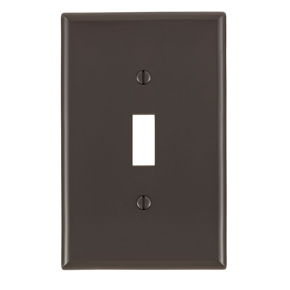 1-Gang Toggle Wallplate, Midway Size, Device Mount, Brown