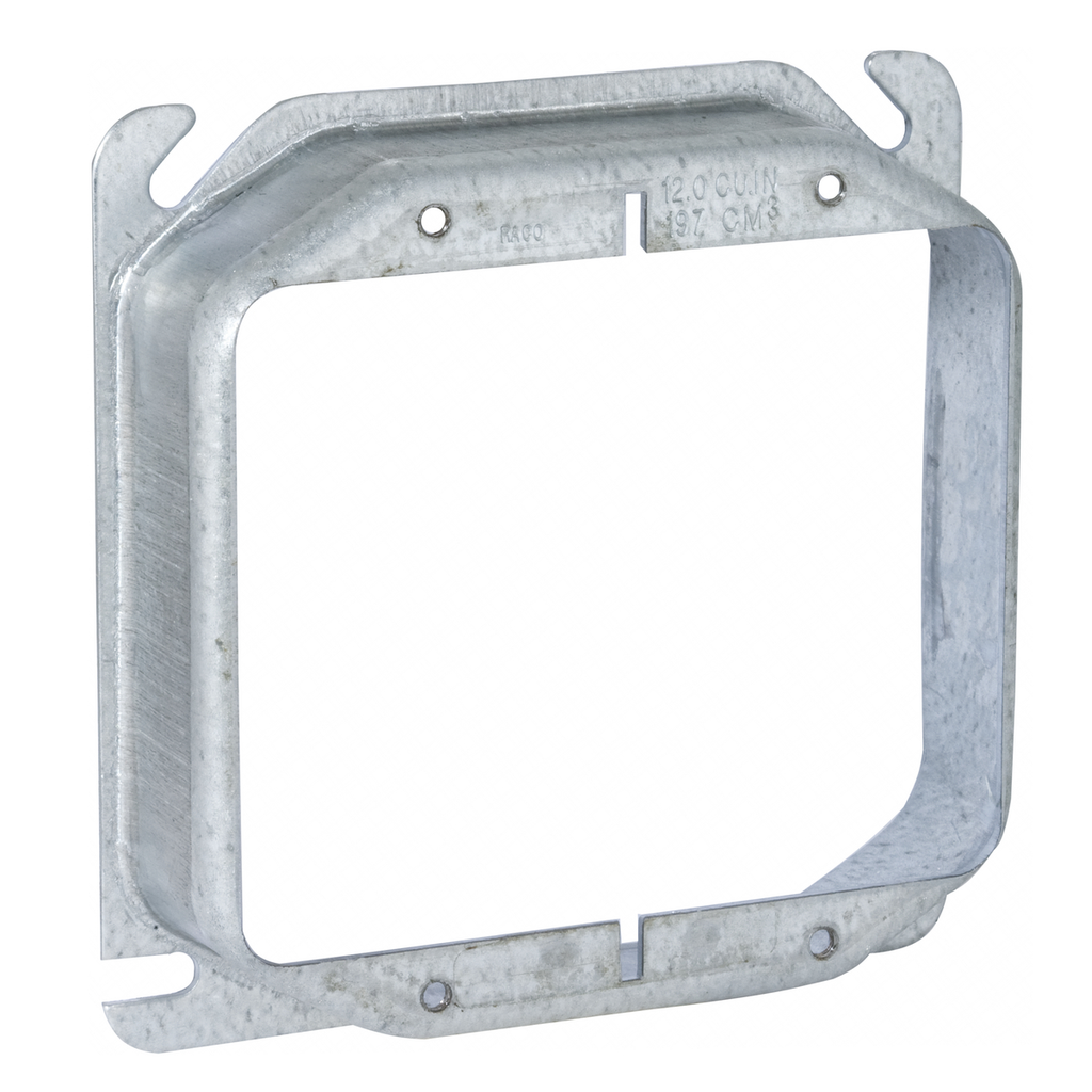 4 in. Square Cover, 2-Device, 1 in. Raised