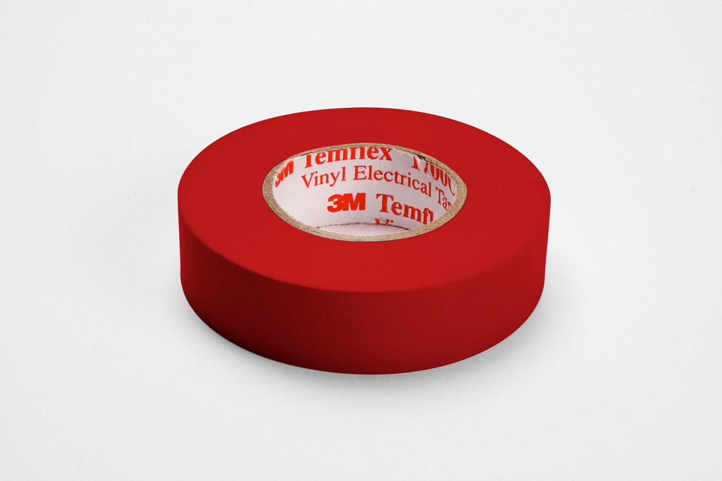 3M™ Temflex™ Vinyl Electrical Tape 1700C, 3/4 in x 66 ft, 1-1/2 in Core, Red, 10 rolls/carton, 100 rolls/Case