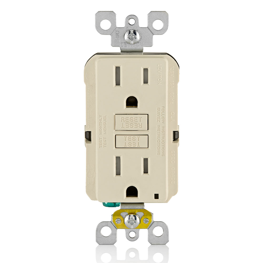 15 Amp, Self Test, Tamper-Resistant GFCI Outlet with LED Indicator Light