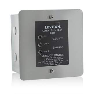 120/208V 3-Phase WYE Panel Protector, 4-Mode Protection, 50kA Max Surge Current Rating, NEMA 1 Enclosure, UL 1449 4th Edition Type 2