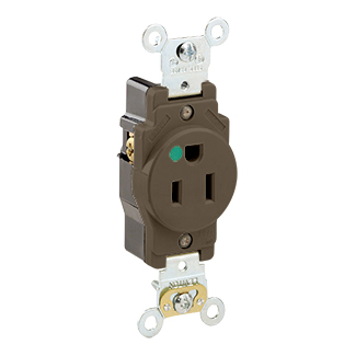 15 Amp Single Receptacle/Outlet, Hospital Grade, Self-Grounding