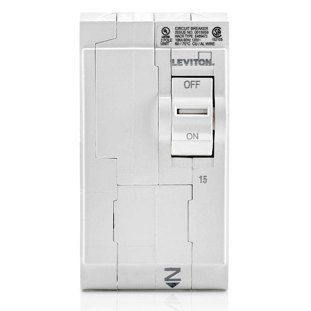 15A 2-Pole Standard Hydraulic Magnetic Branch Circuit Breaker
