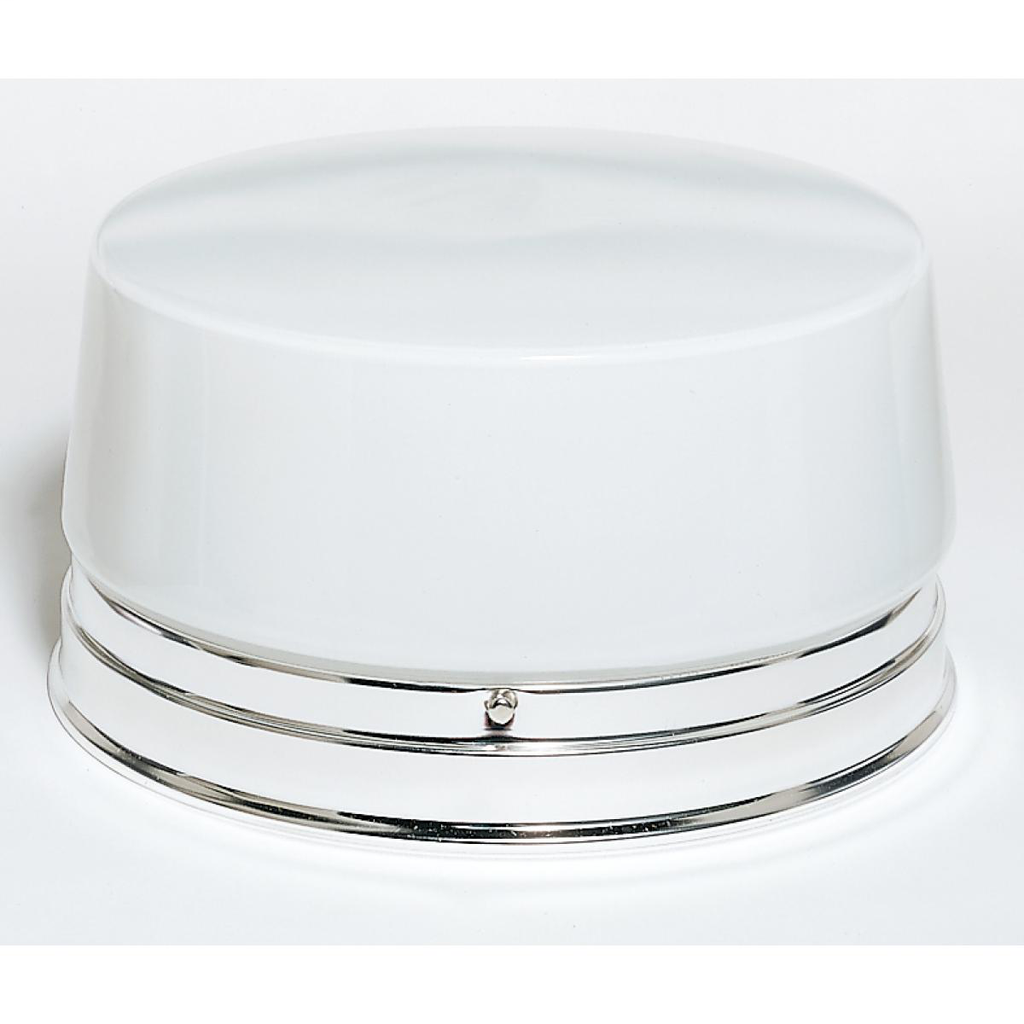 2 Light - 10" Flush with White Glass- Polished Chrome Finish