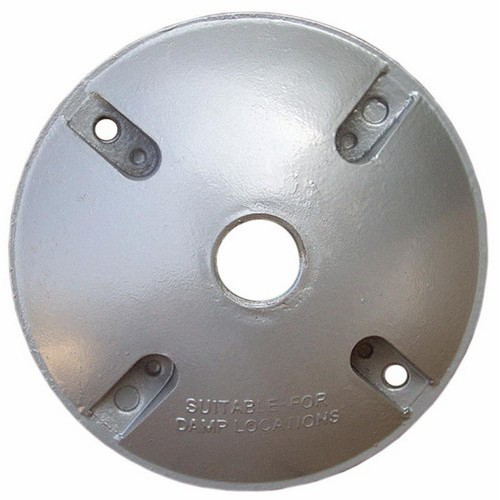 4" Round Weatherproof Covers - One Hole 1/2" Gray