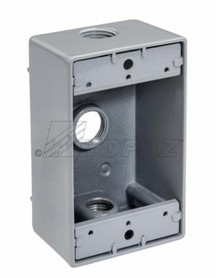 3/4" 3 Hole, Single Gang Weatherproof Box