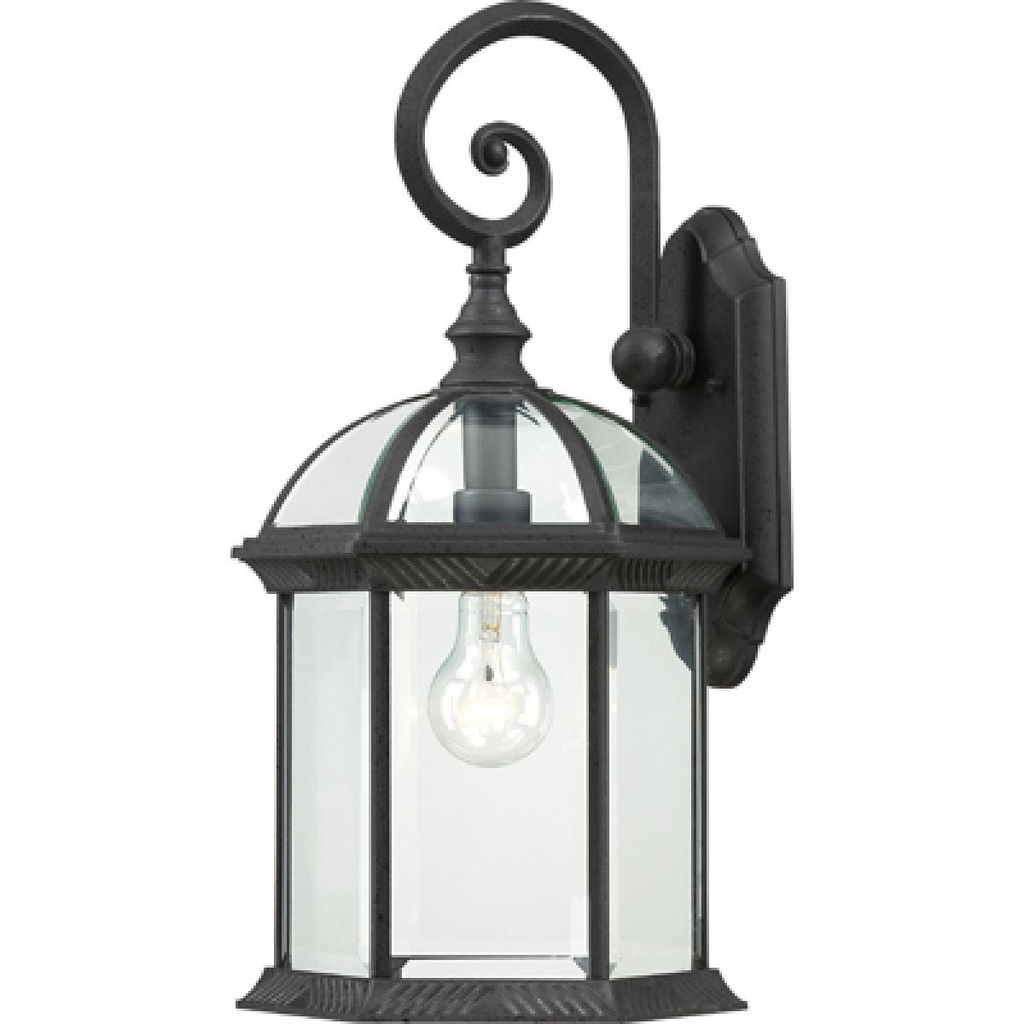 Boxwood - 1 Light 19" Wall Lantern with Clear Beveled Glass - Textured Black Finish