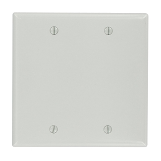 2-Gang Blank Wallplate Standard Size, Thermoset, Gray