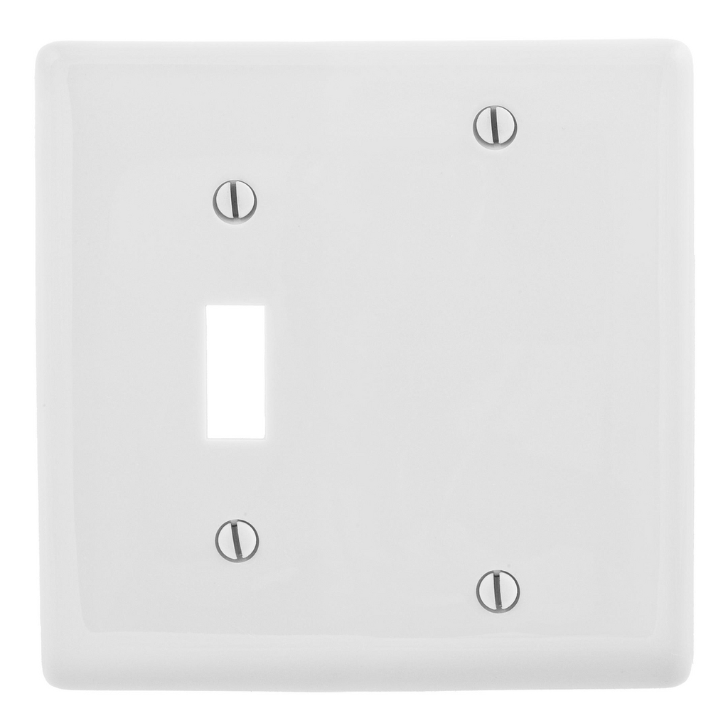 1 Toggle Switch & 1 Blank Mid-Size Double Wallplate