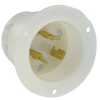 20 Amp, 277 Volt, Flanged Inlet Locking Receptacle, Industrial Grade