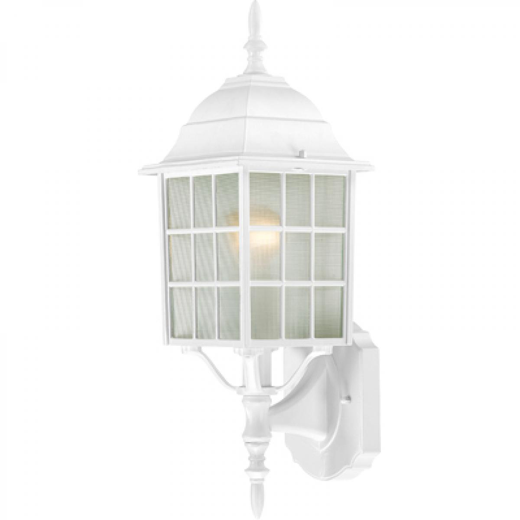 Adams - 1 Light 18" Wall Lantern with Frosted Glass - White Finish