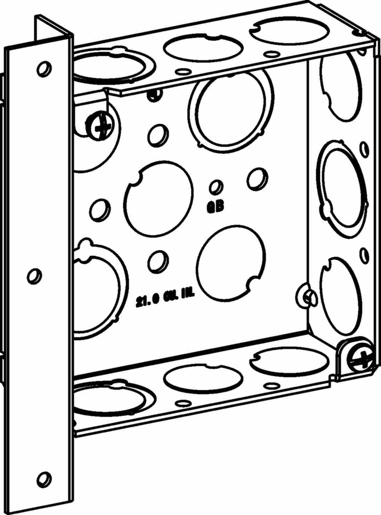 1-1/2" DEEP, 4" SQUARE (4S) BOX WELDED WITH MKO & AB BRACKET