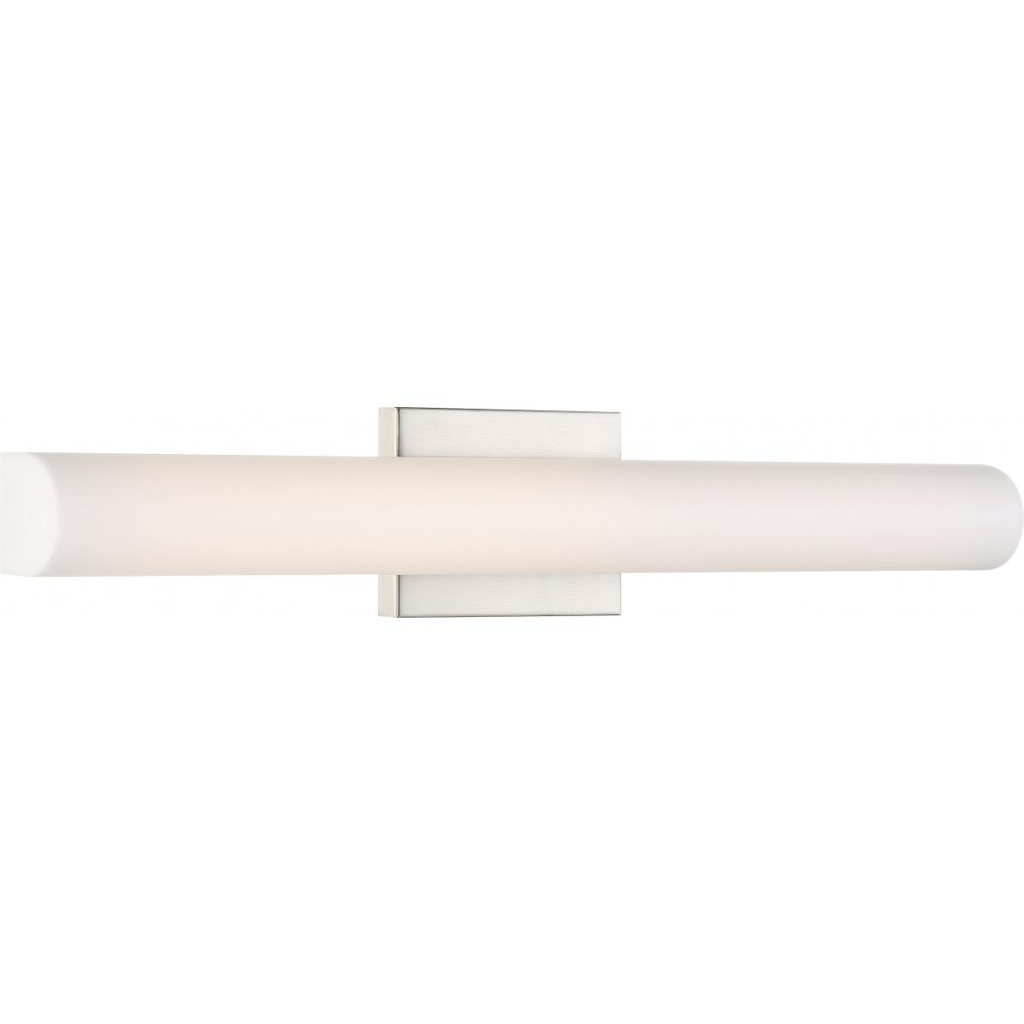 Bend - 25" LED Vanity with White Acrylic - Brushed Nickel Finish