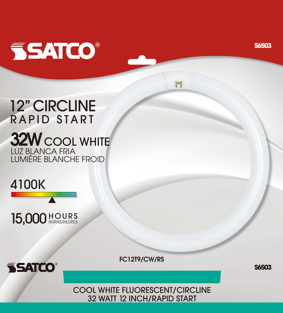 32 Watt; T9; Circline Fluorescent; 4100K Cool White; 62 CRI; 4-Pin base