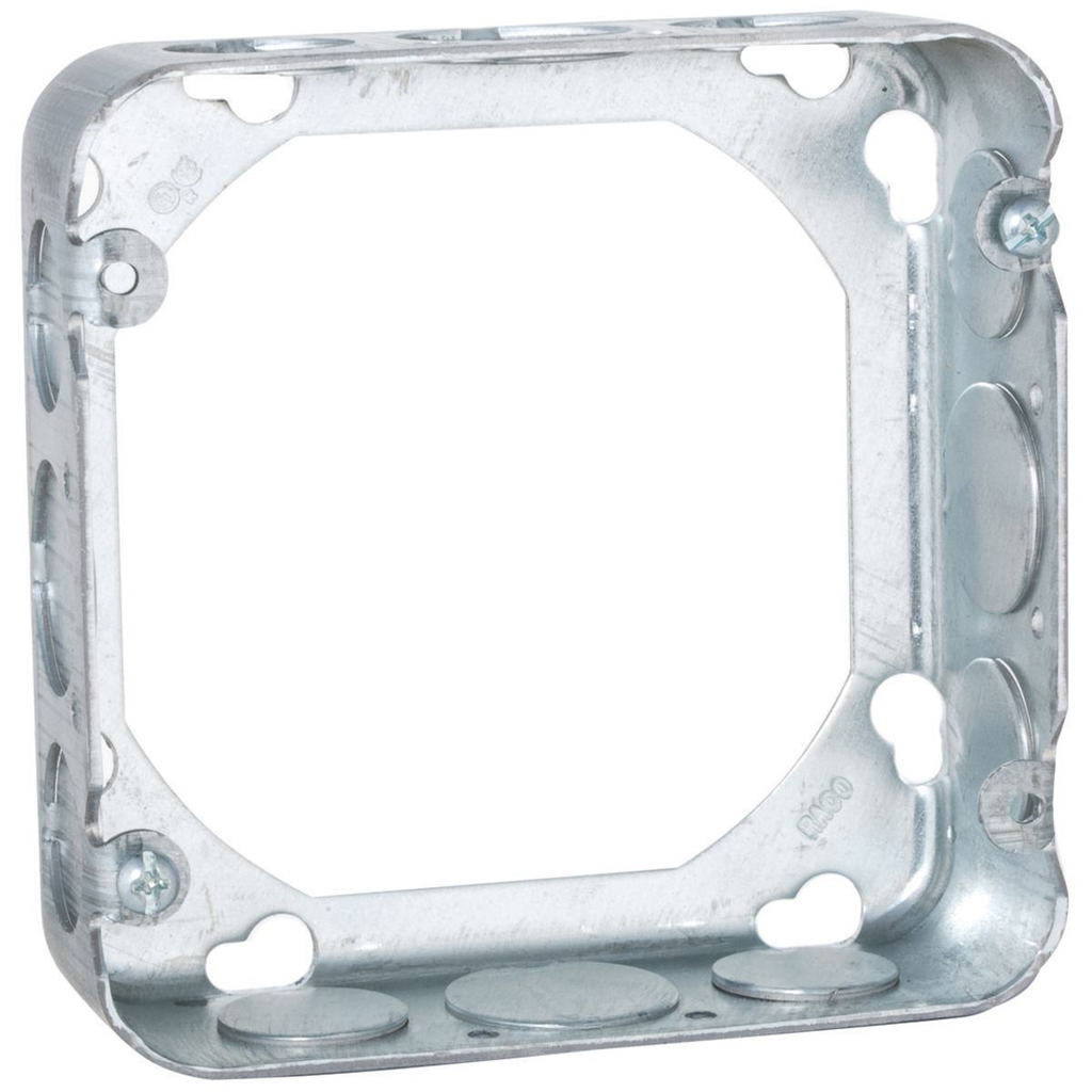 4-11/16 in. Squ Extension Ring, Drawn, 1-1/2 in. Deep with Eight 1/2 and Four 3/4 in. KO's