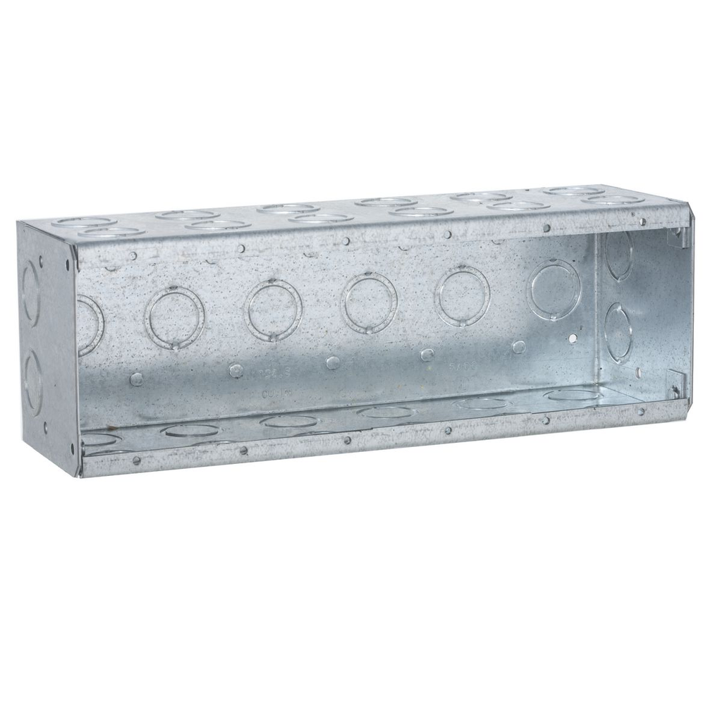 6-Gang Masonry Box, Nongangable, 3-1/2 in. Deep, Forty-Six Concentric KO's