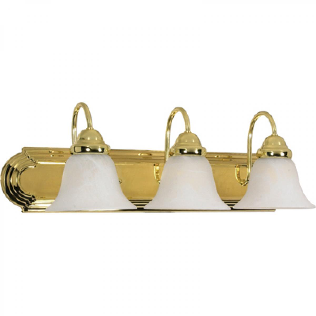 Ballerina - 3 Light 24" Vanity with Alabaster Glass - Polished Brass Finish