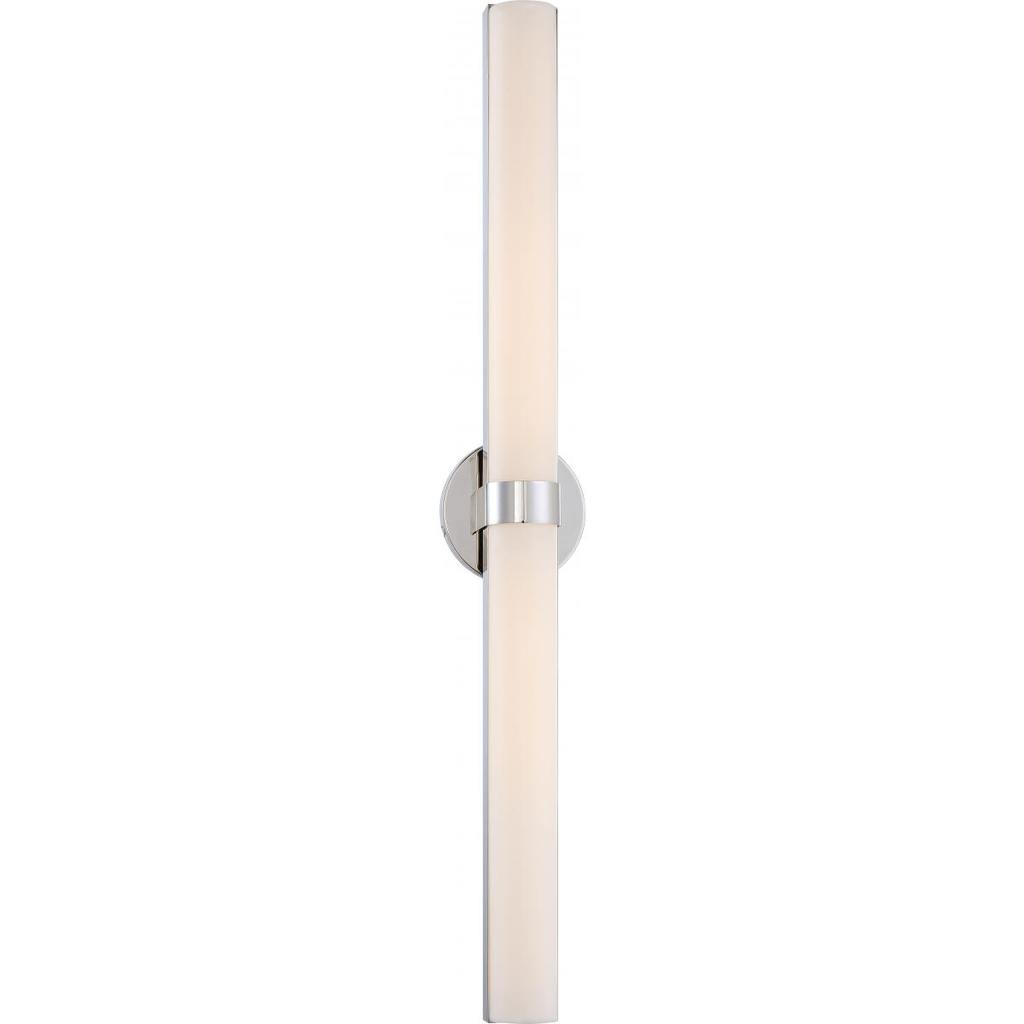 Bond - Double LED Vanity with White Acrylic Lens - Polished Nickel Finish