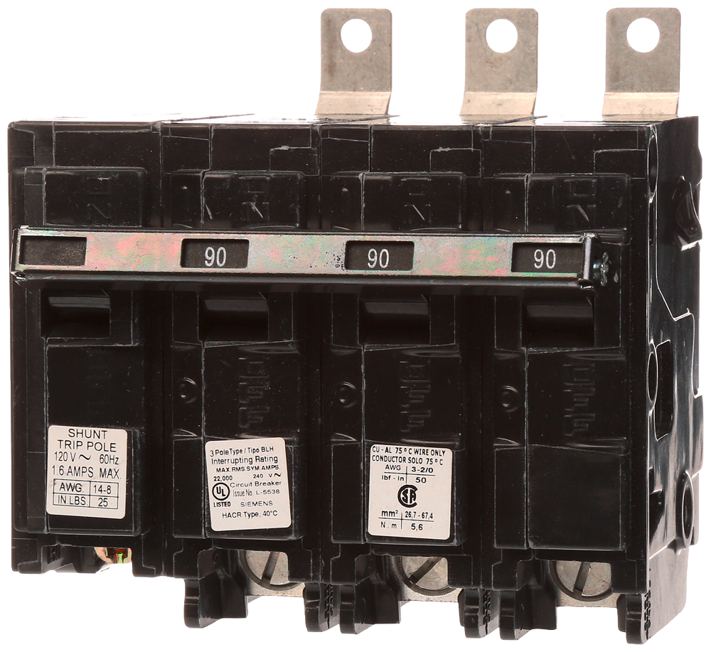 BREAKER 90A 3P 240V 22K BLH 120V SHUNT