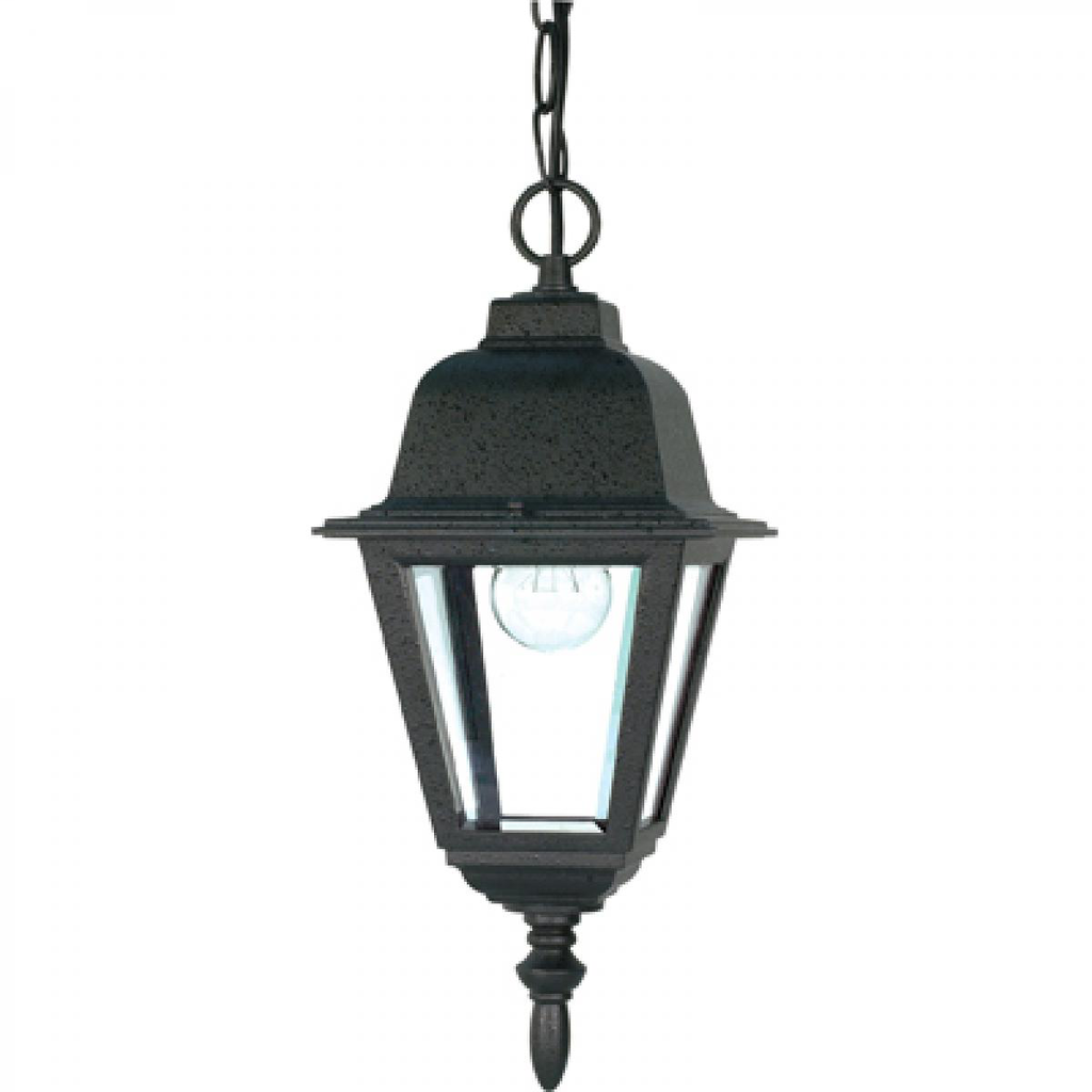 Briton - 1 Light 10" Hanging Lantern with Clear Glass - Textured Black Finish