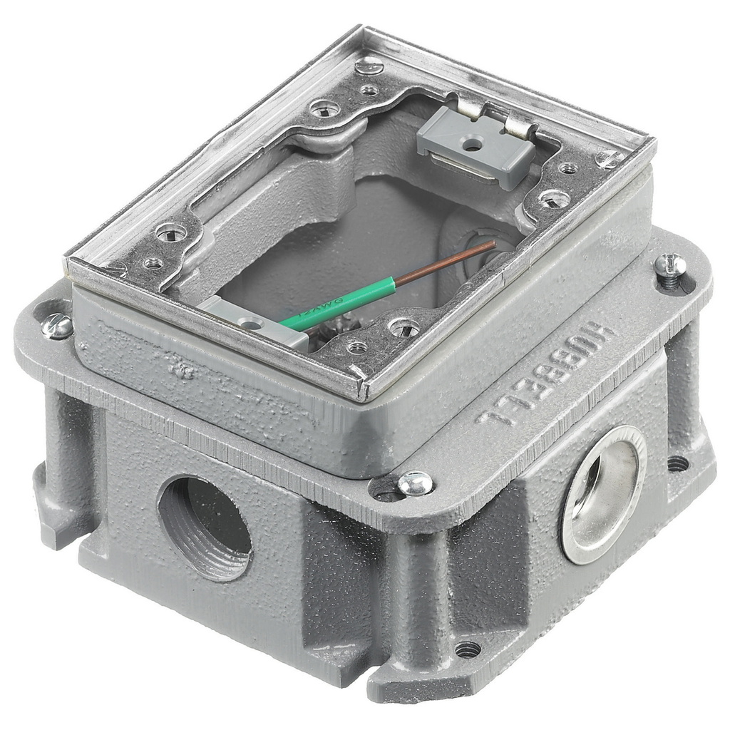 1-Gang Rectangular Cast Iron Box, Deep, Single Service Top