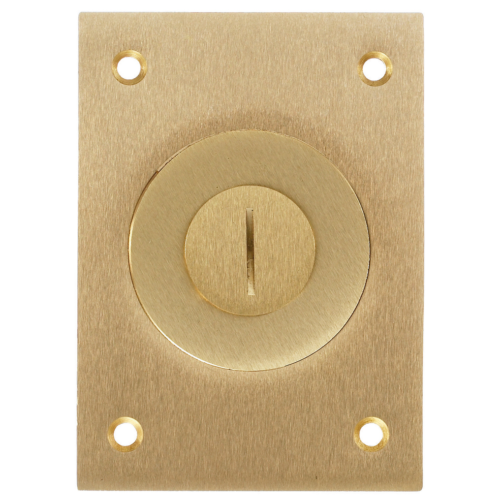 1-Gang Cover, Rectangular, Combination 2-1/8"X 3/4" Threaded Opening, Brass
