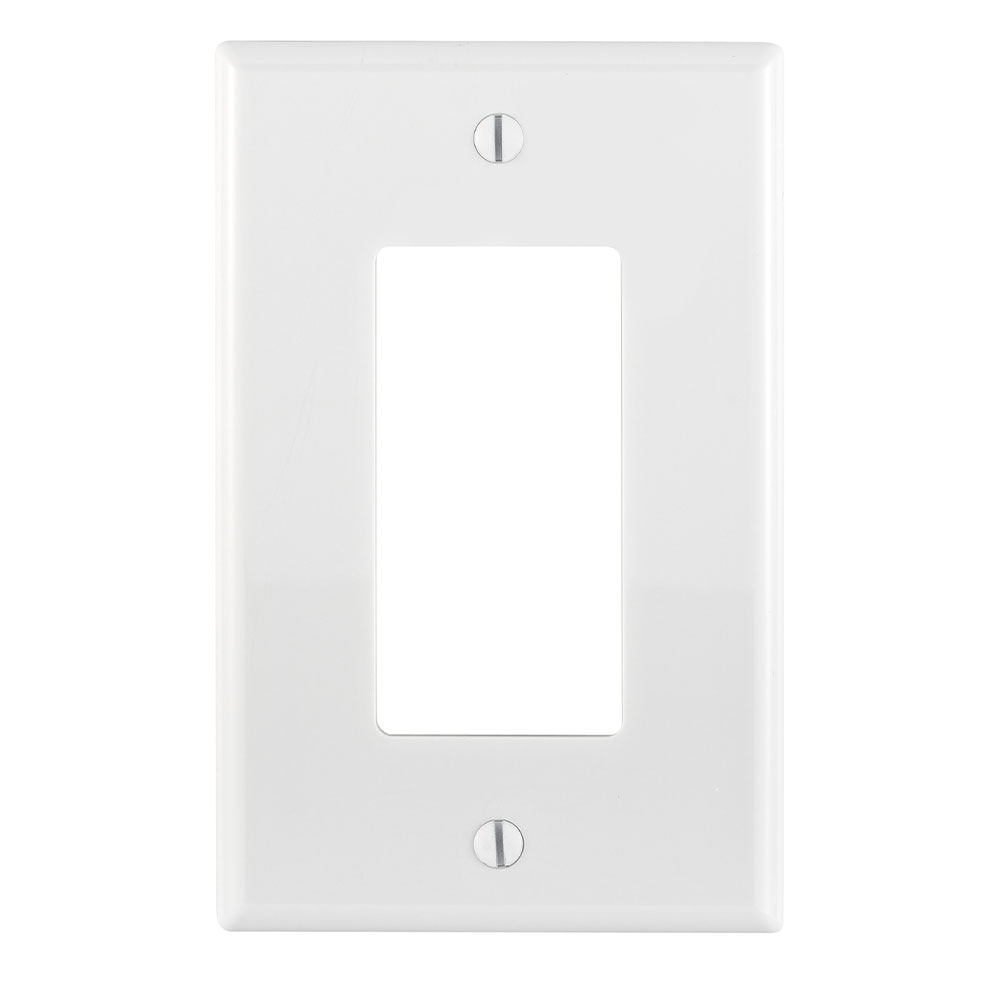 1-Gang Decora/GFCI Device Wallplate, Midway Size, Thermoplastic Nylon, White