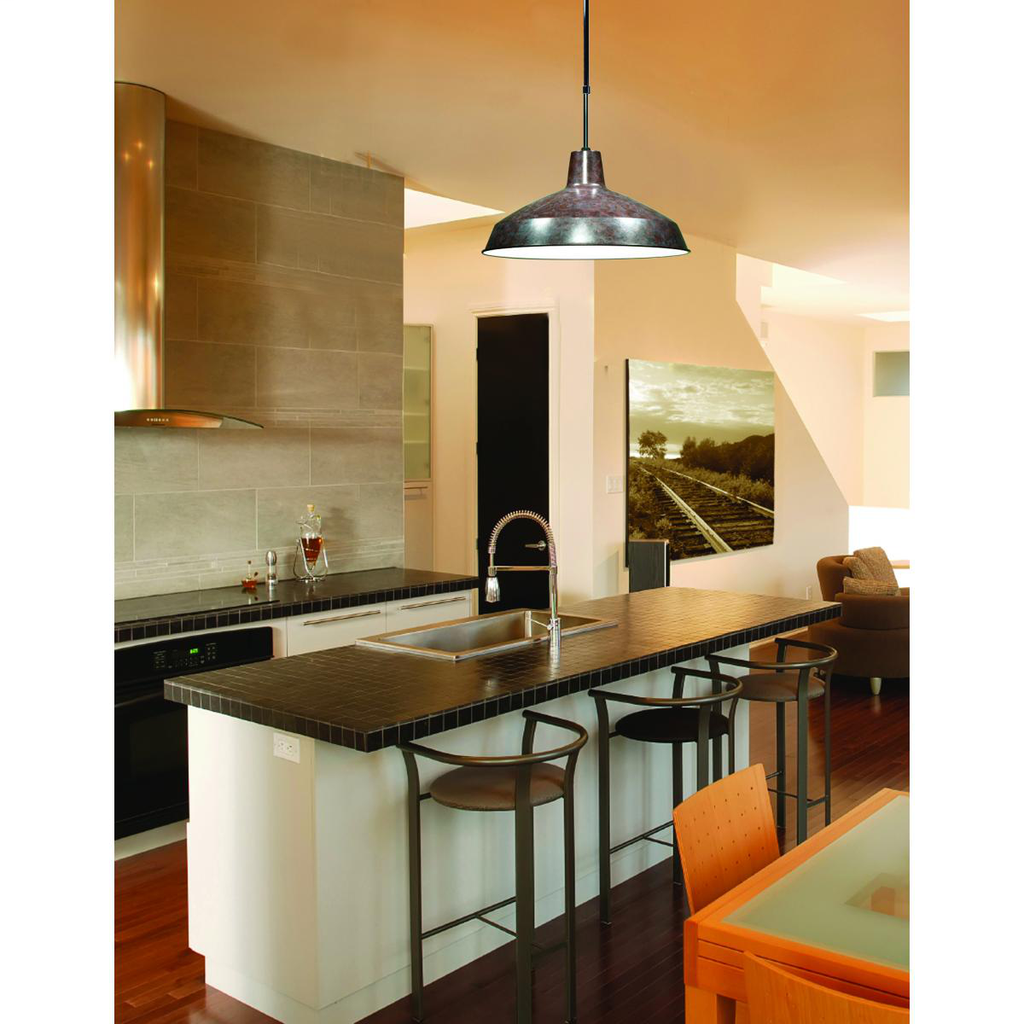 1 Light - 16" Pendant with Warehouse Shade - Old Bronze Finish