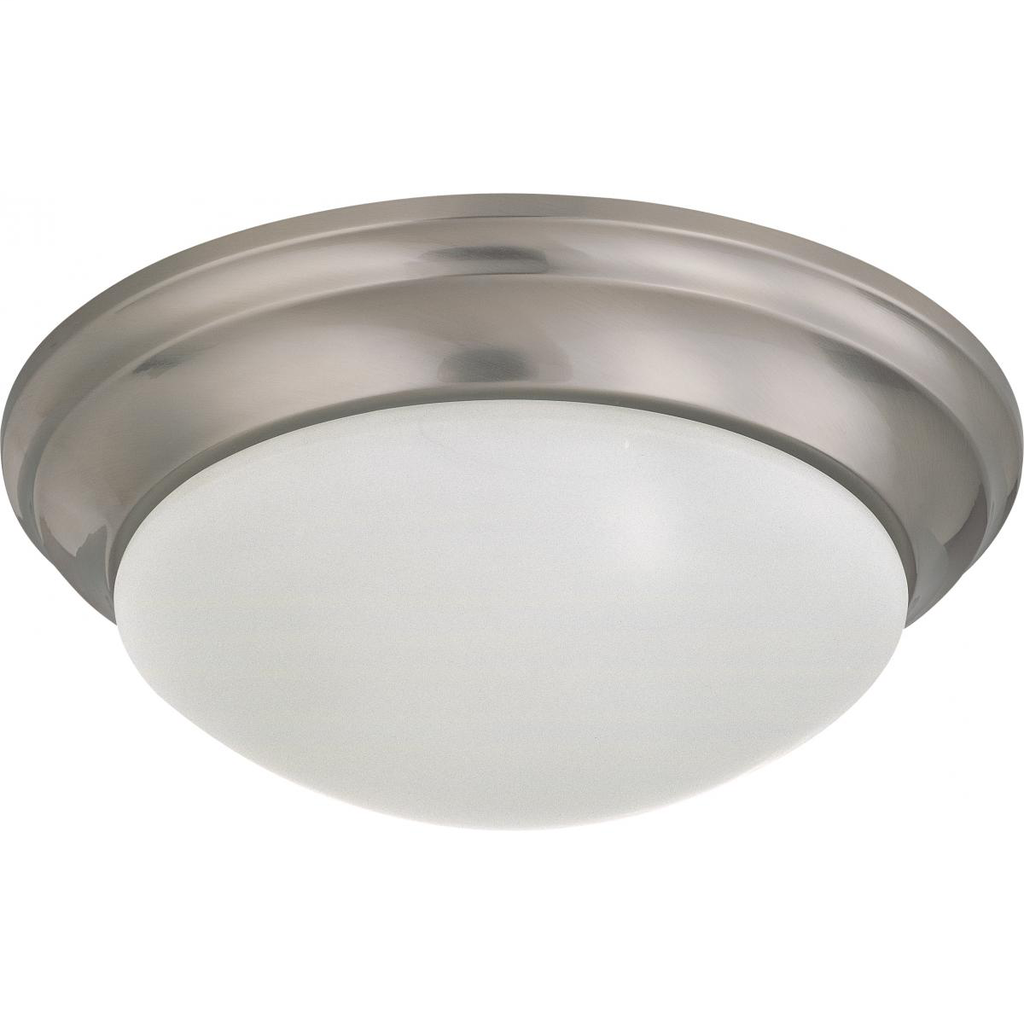 14" - LED Flush with Frosted Glass- Brushed Nickel Finish- 120-277V