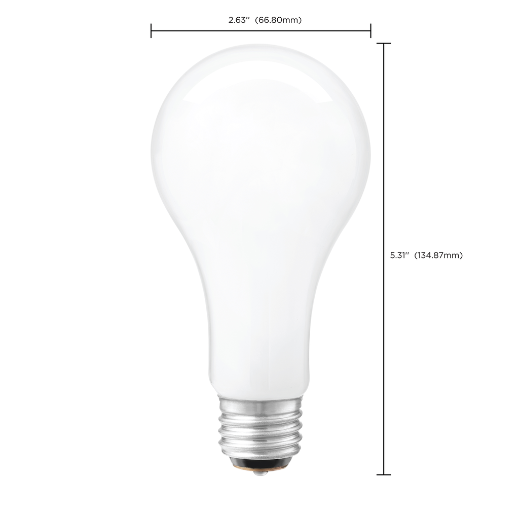 50/100/150 Watt A21 Incandescent; White; 2500 Average rated hours; Medium base; 120 Volt