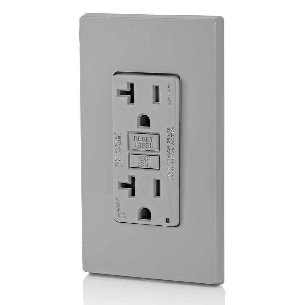 20 Amp, Self Test, Tamper-Resistant Dual-Function AFCI/GFCI Outlet with LED Indicator Light