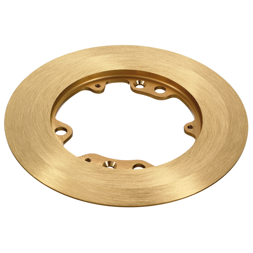 1-Gang Carpet Flange, Round, 6.25" Diameter, Brushed Brass