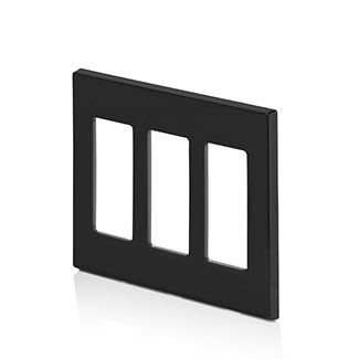 3-Gang Decora Plus Screwless Wallplate Polycarbonate, Black