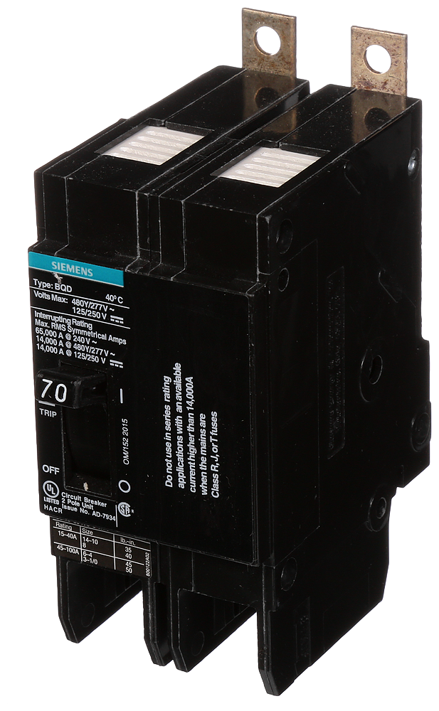 BREAKER BQD 2P 70A 480VAC 14KA