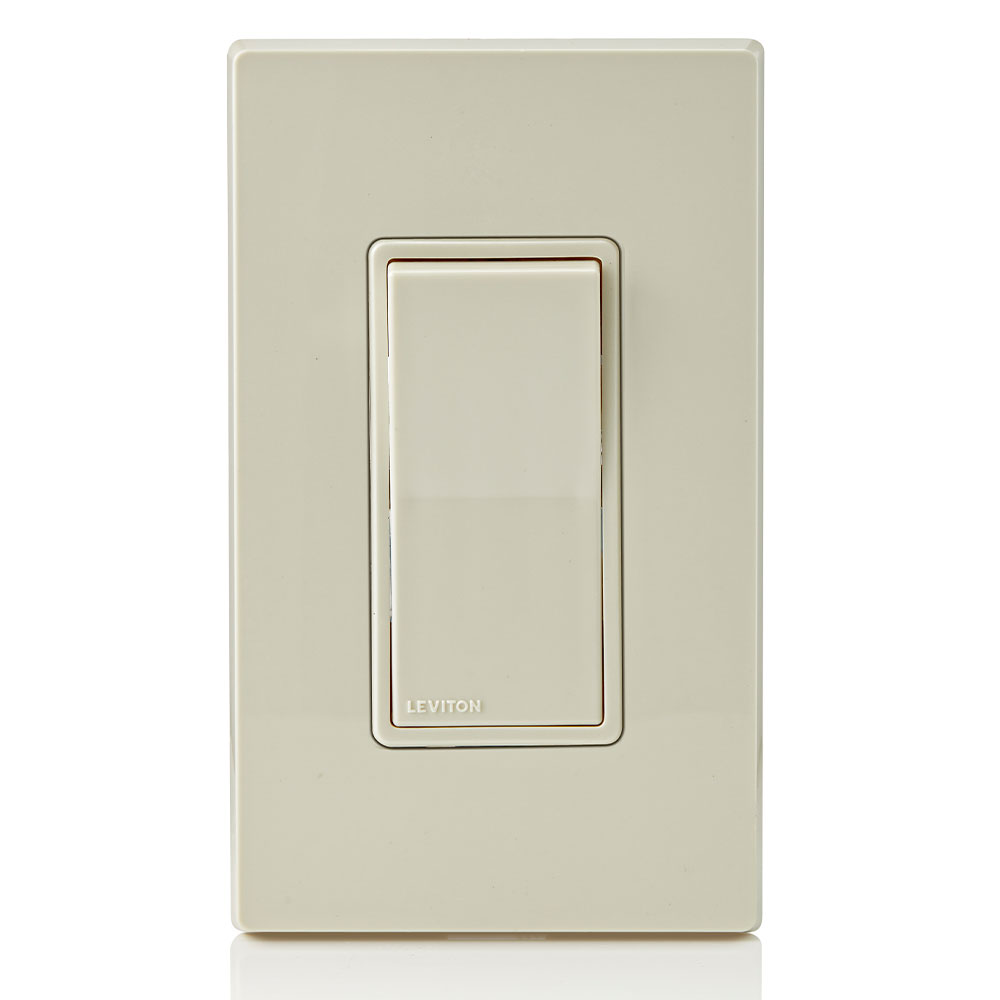 15 Amp Decora Single-Pole Switch, Grounding, Light Almond