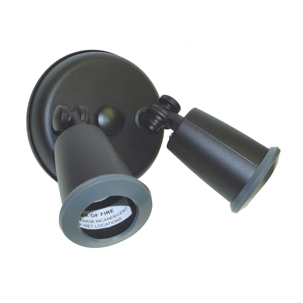 2 Light - 14" Flood Light - PAR38 Holder w/ Adjustable Swivel - Bronze