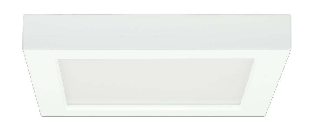 13.5 watt; 7" Flush Mount LED Fixture; 2700K; Square Shape; White Finish; 120 volts