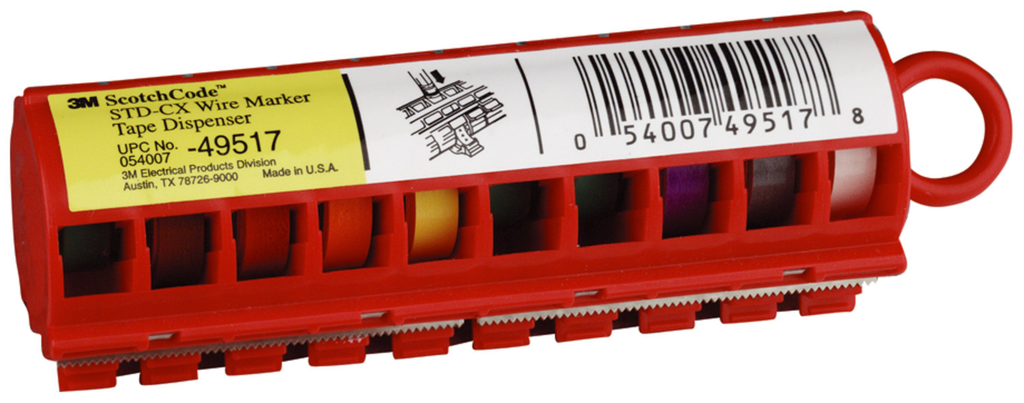 3M™ ScotchCode™ Wire Marker Tape Dispenser with Tape STD-CX, compactdesign for easy handling