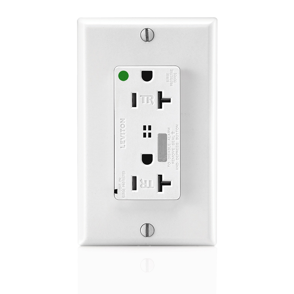 20 Amp, 125 Volt, Decora Plus Surge Protective Duplex Receptacle Outlet, Heavy Duty Hospital Grade