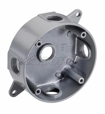 3/4" 5 Hole 4" Round Weatherproof Box
