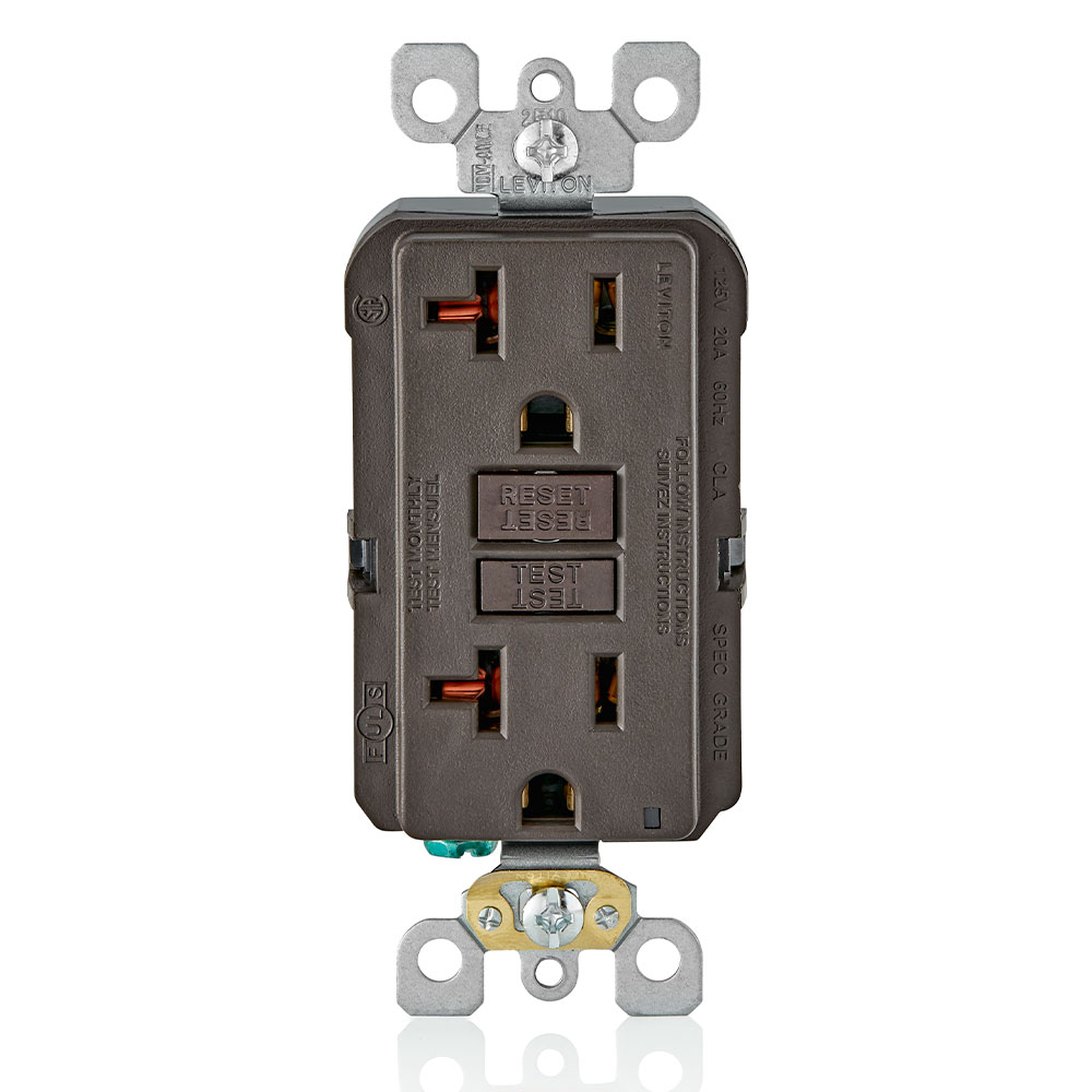 20 Amp, Self Test, Non Tamper-Resistant GFCI Outlet with LED Indicator Light