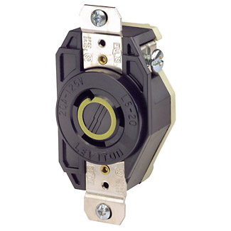 20 Amp, 125 Volt, Flush Mount Locking Receptacle, Industrial Grade