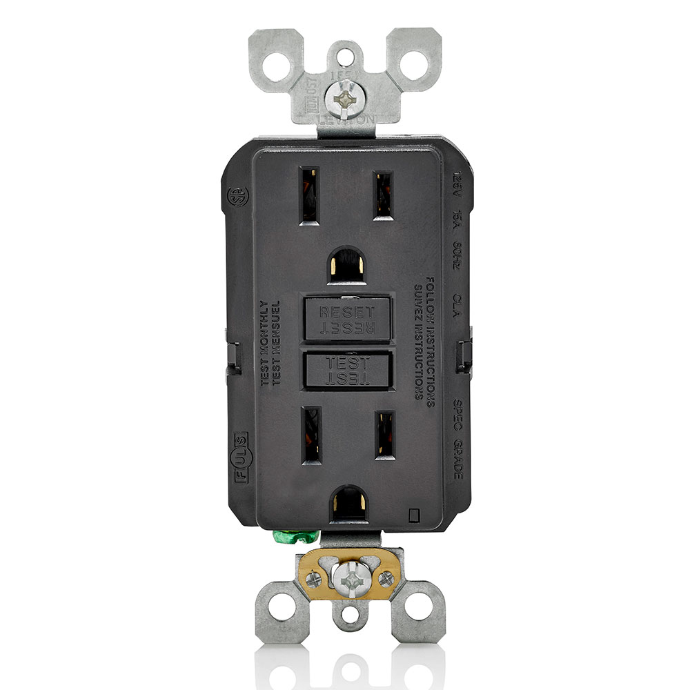 15 Amp, Self Test, Non Tamper-Resistant GFCI Outlet with LED Indicator Light