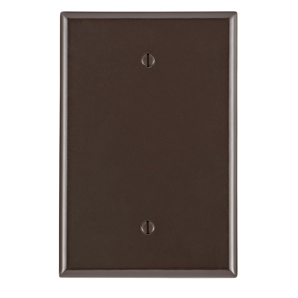 1-Gang Blank Wallplate Oversized, Thermoset, Brown