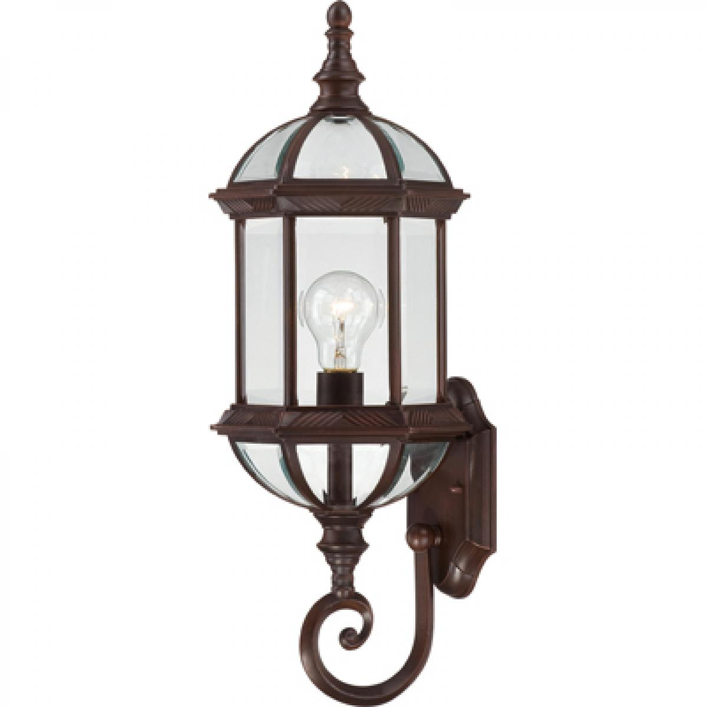 Boxwood - 1 Light 22" Wall Lantern with Clear Beveled Glass - Rustic Bronze Finish