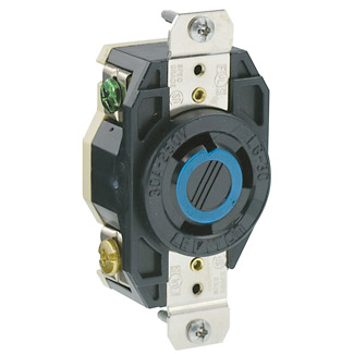 30 Amp, 250 Volt, Flush Mount Locking Receptacle, Industrial Grade