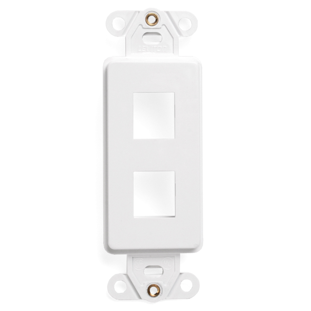 Antimicrobial Treated QUICKPORT™ Decora Multimedia Insert, 2 Ports, White